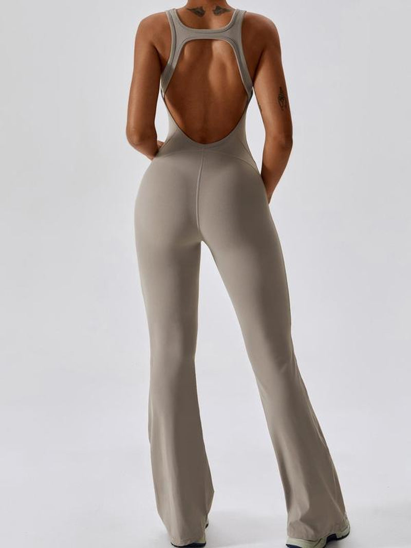 Elevate Your Workout with Our Women's Backless Sports Jumpsuit - Quick-Drying, Tummy Control, and Stylish U-Neck Design for Ultimate Comfort in Yoga and Gym Sessions