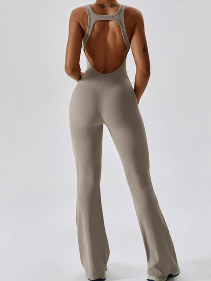 Elevate Your Workout with Our Women's Backless Sports Jumpsuit - Quick-Drying, Tummy Control, and Stylish U-Neck Design for Ultimate Comfort in Yoga and Gym Sessions
