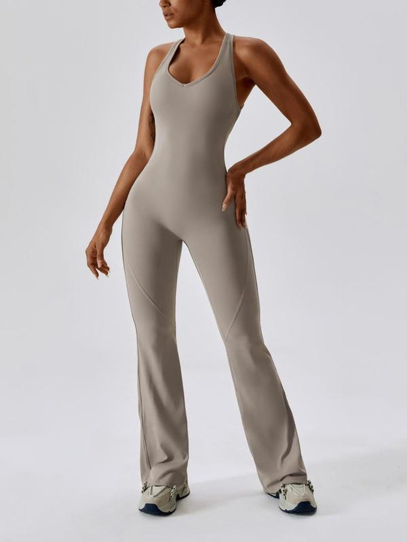 Elevate Your Workout with Our Women's Backless Sports Jumpsuit - Quick-Drying, Tummy Control, and Stylish U-Neck Design for Ultimate Comfort in Yoga and Gym Sessions