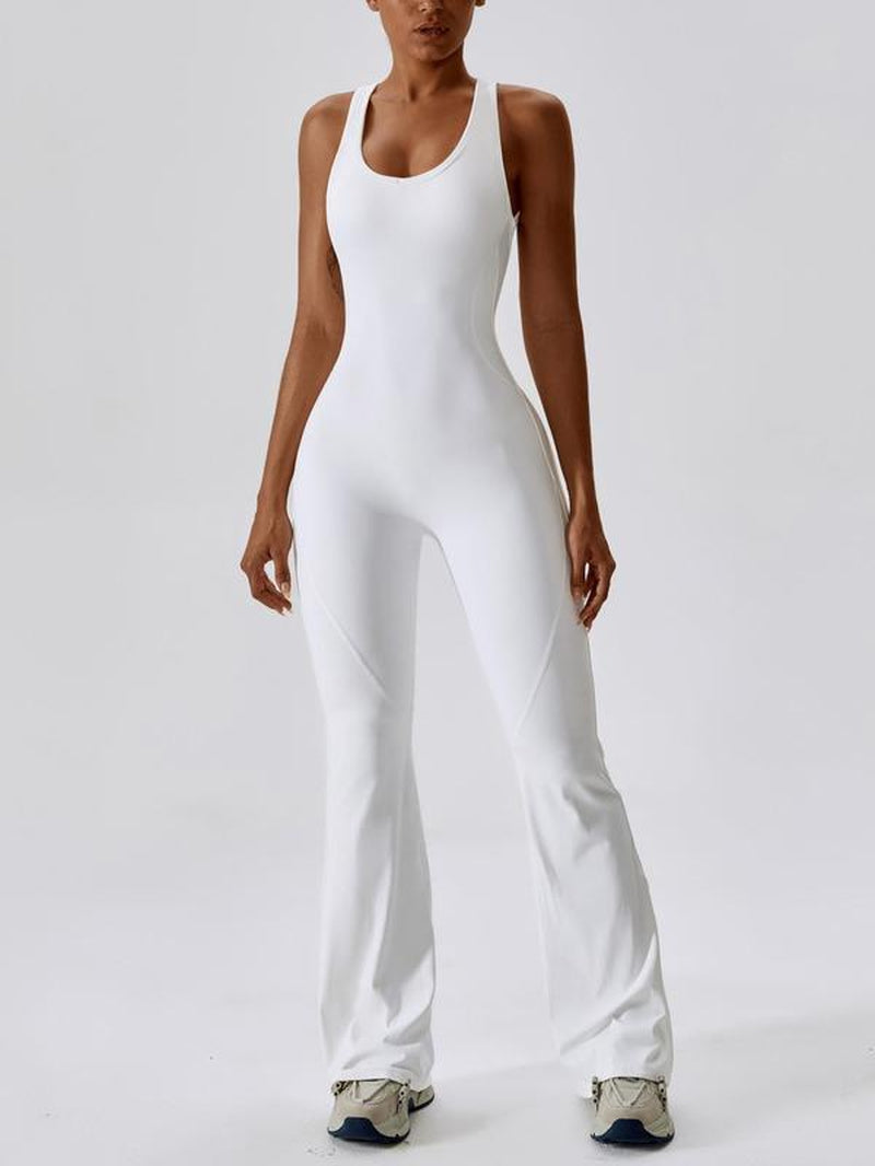 Elevate Your Workout with Our Women's Backless Sports Jumpsuit - Quick-Drying, Tummy Control, and Stylish U-Neck Design for Ultimate Comfort in Yoga and Gym Sessions
