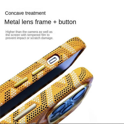 Sleek MagSafe Leather Magnetic Case for iPhone 17 Pro Max - Stylish Shockproof Protection with Elegant Patterns and Microfiber Lining