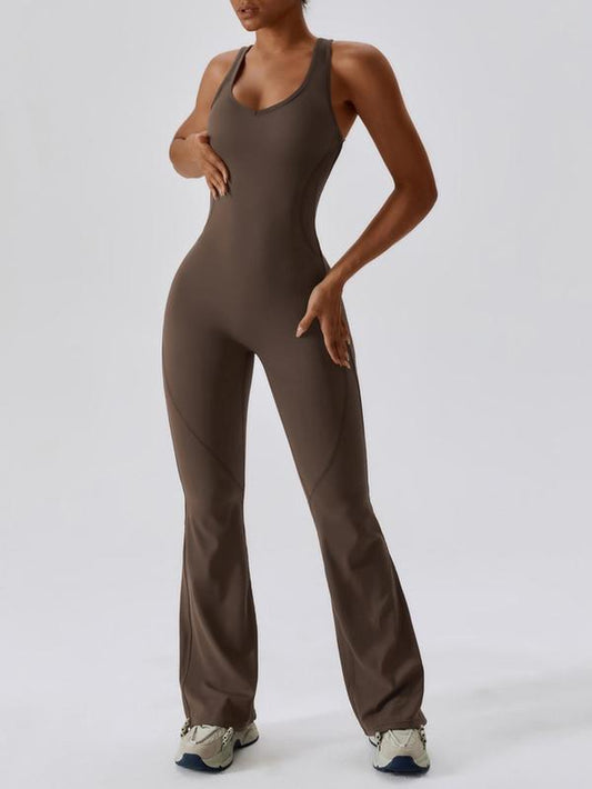 Elevate Your Workout with Our Women's Backless Sports Jumpsuit - Quick-Drying, Tummy Control, and Stylish U-Neck Design for Ultimate Comfort in Yoga and Gym Sessions