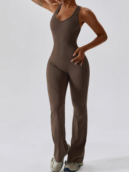 Elevate Your Workout with Our Women's Backless Sports Jumpsuit - Quick-Drying, Tummy Control, and Stylish U-Neck Design for Ultimate Comfort in Yoga and Gym Sessions